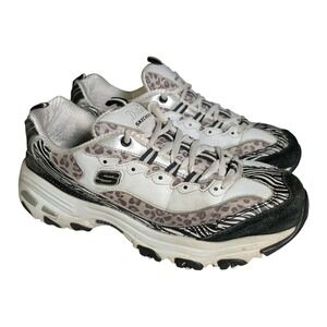 Skechers D'Lites Shoes Womens Size 8 Y2K Sneakers Bling Animal Print 11934